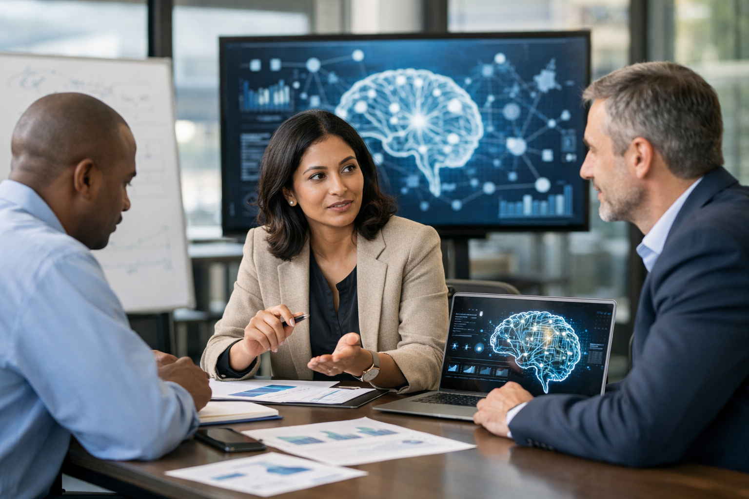 A photograph for a section called "AI Strategy" on the website of Basra Consulti